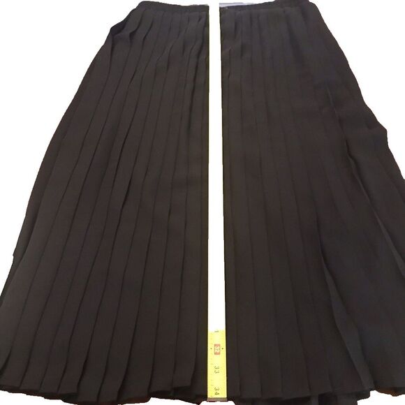 Vintage Special Effect Black Elegant Women's Midi Pleated Skirt Size 12-14 - Picture 6 of 7